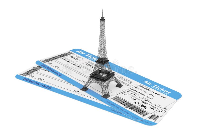 Biglietti Del Passaggio Di Imbarco Di Linea Aerea Con La Torre Eiffel