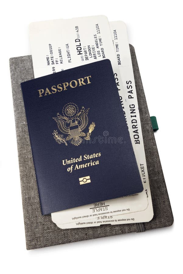 Biglietti del passaggio di imbarco di linea aerea e del passaporto immagine stock libera da diritti Biglietti del passaggio di imbarco di linea aerea e del passaporto immagine stock libera da diritti