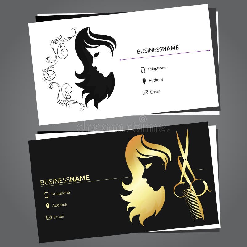 Biglietto Da Visita Per Il Parrucchiere Illustrazione Vettoriale