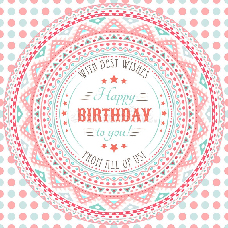 Biglietto di auguri per il compleanno felice sveglio divertente Lettere di tipografia royalty illustrazione gratis Biglietto di auguri per il compleanno felice sveglio divertente Lettere di tipografia royalty illustrazione gratis
