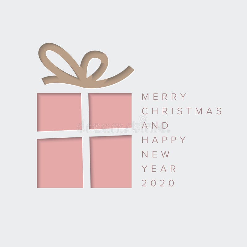 Biglietto natalizio minimalista con scatola regalo di Natale