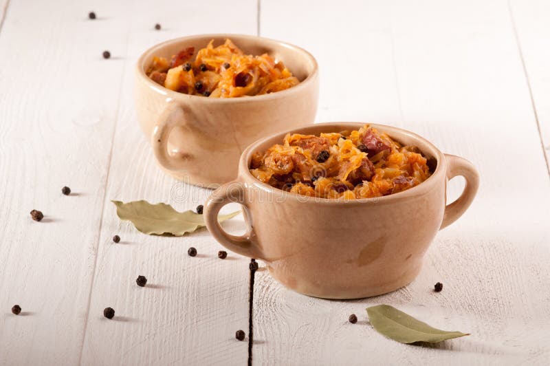Bigos. The traditional Polish dish. stock photos