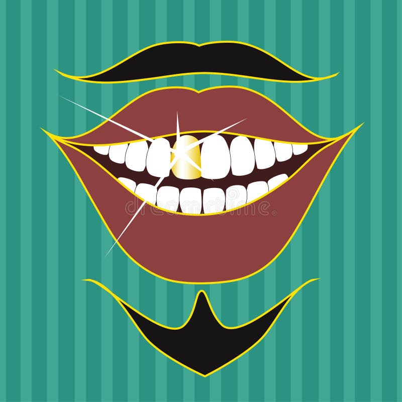 Bigote, barba y sonrisa del actor stock de ilustración Bigote, barba y sonrisa del actor stock de ilustración