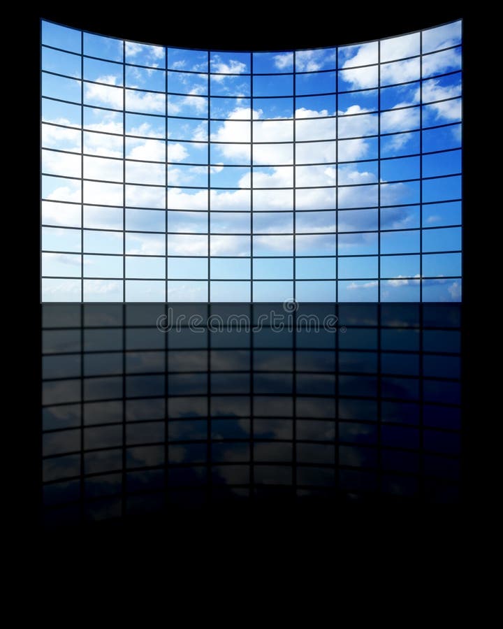 Wide TV screen with clouds. Wide TV screen with clouds