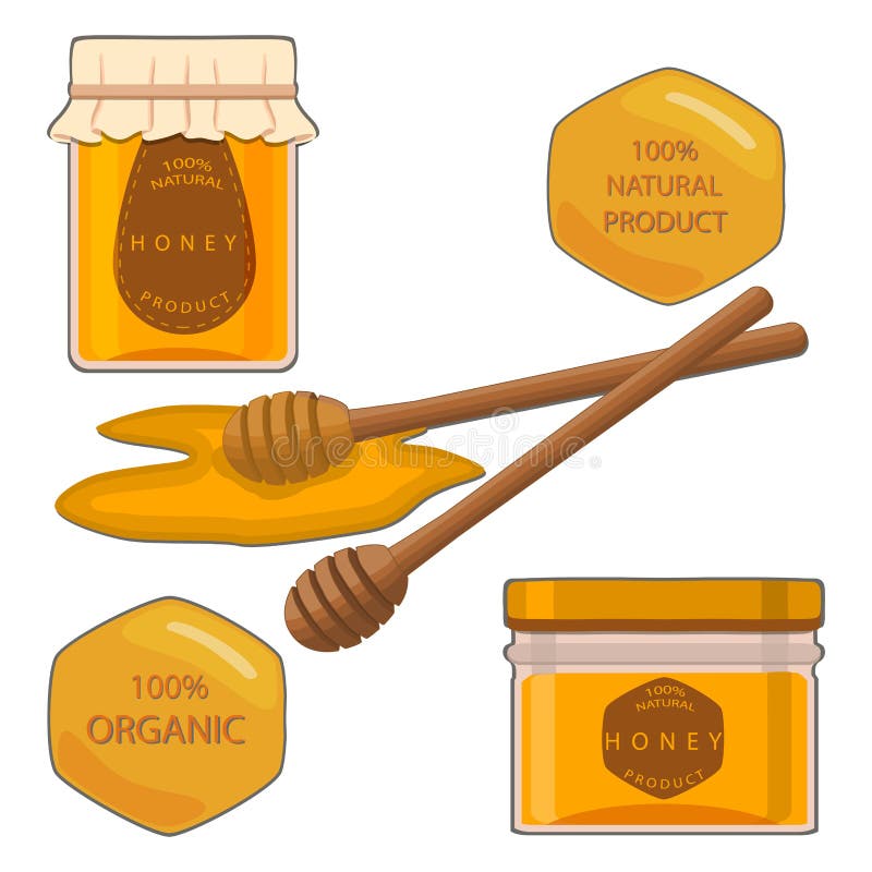 Bij die honing eten vector illustratie. Illustration of geïsoleerd