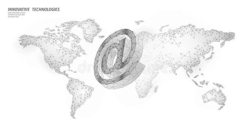 Bij e-mail sociaal media teken Lage poly 3D veelhoekig bij symboolbericht in boodschappers persoonlijk beroep Online vector illustratie Bij e-mail sociaal media teken Lage poly 3D veelhoekig bij symboolbericht in boodschappers persoonlijk beroep Online vector illustratie