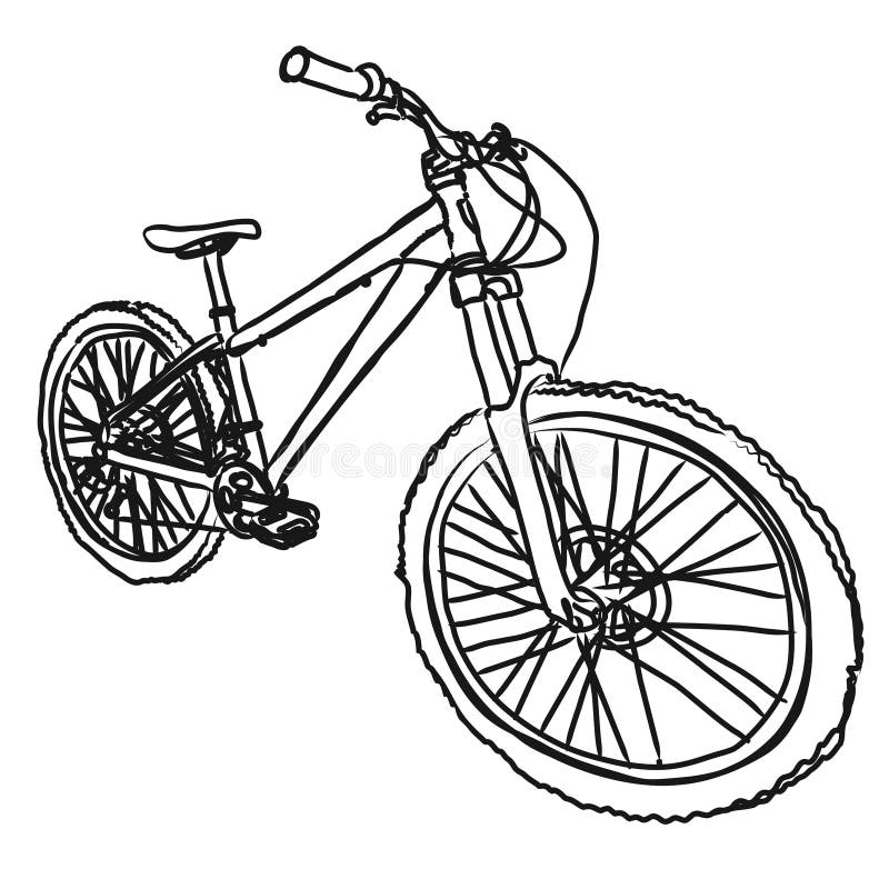 Sketch of mountain bike stock vector. Illustration of bicycle - 15438126