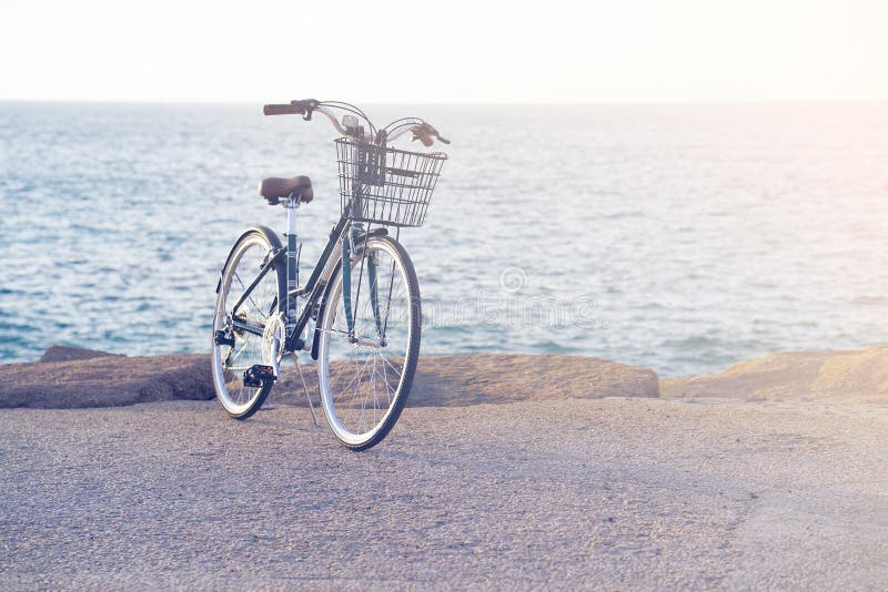 Bike on the Background of the Sea Stock Image - Image of bike ...