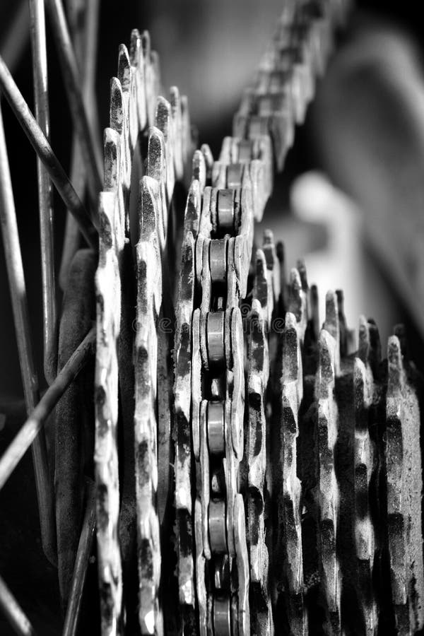 Bike Chain and Gear Cogs Links stock image Bike Chain and Gear Cogs Links stock image