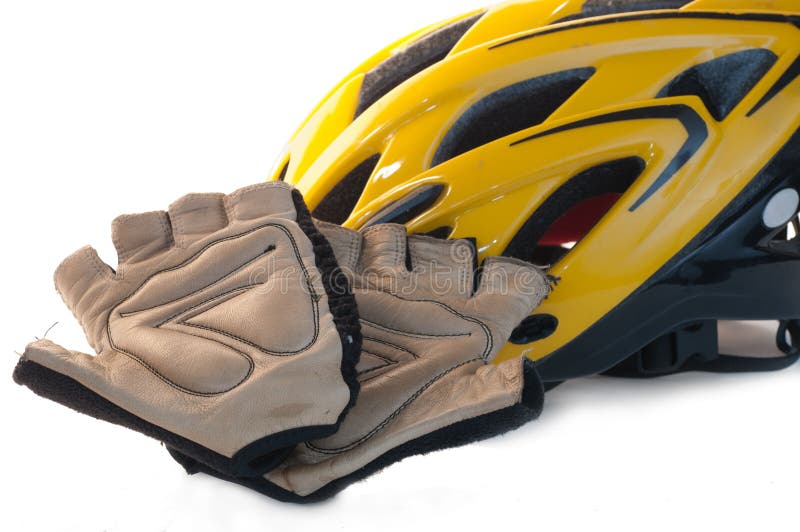 bike helmet and gloves