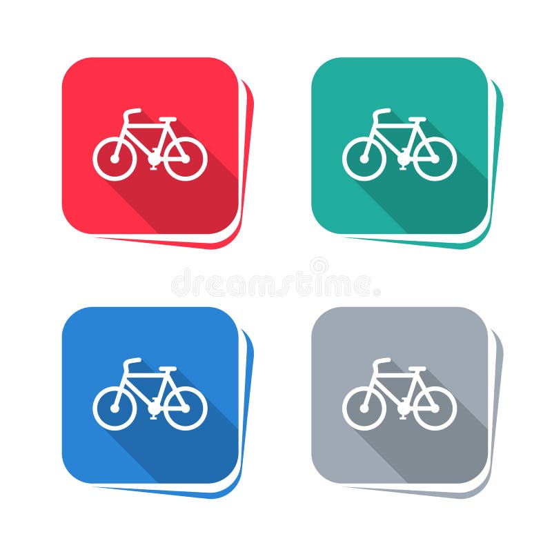Bike icon on square button vector illustration