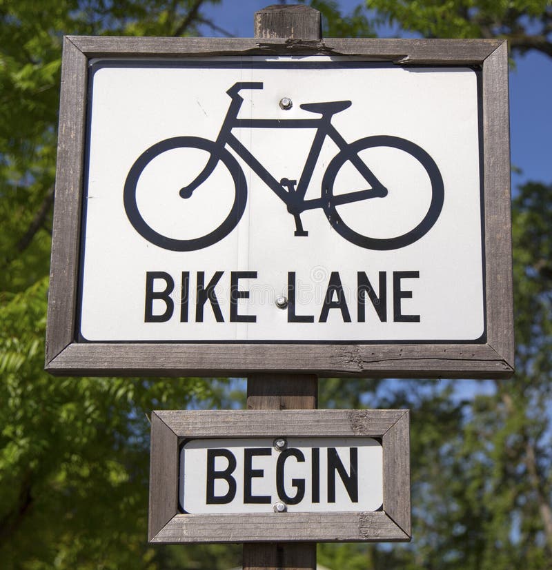 Bike lane sign