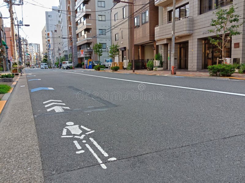 Bike lane sign on a road