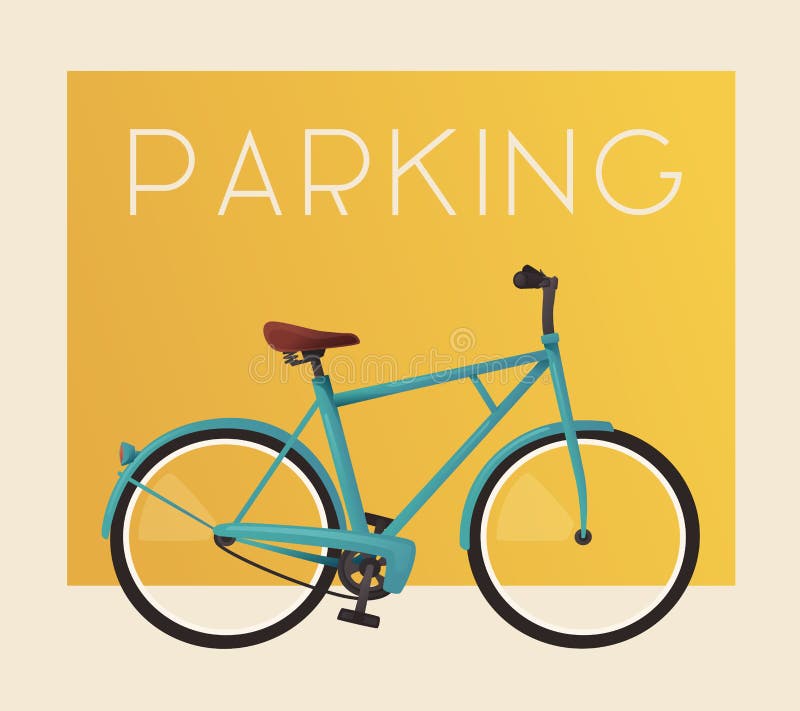 Bike Parking. Bicycle Sign for Web or Print Stock Vector - Illustration ...