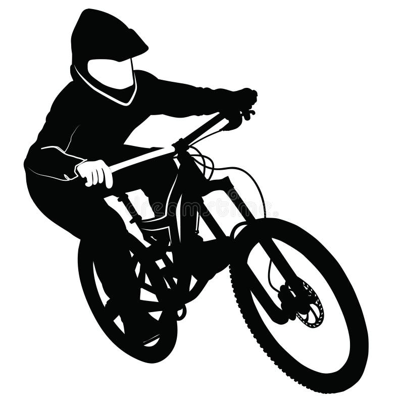 Mountain Biker Silhouette Black Stock Illustrations – 1,690 Mountain ...