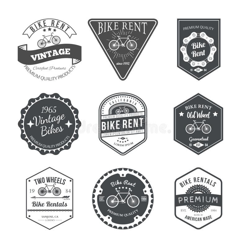Bike Rent Label and Badges Design. Vector stock illustration
