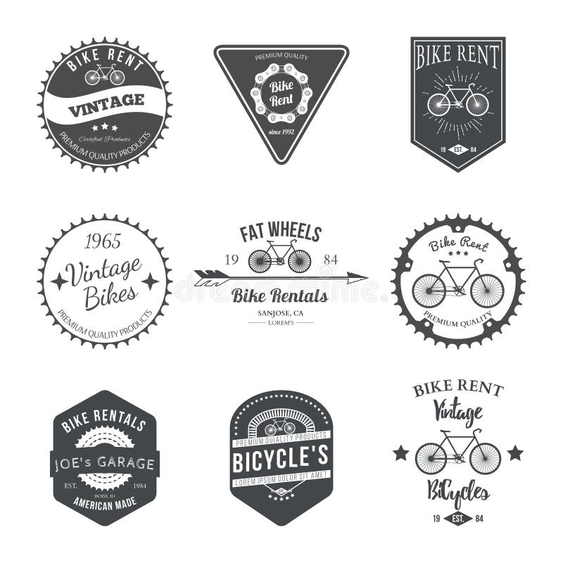 Bike Rent Label and Badges Design. Vector royalty free illustration