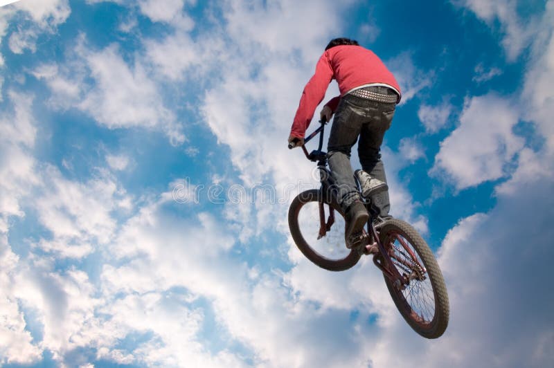 Bike rider high jump stock image. Image of biker, pedal 2221641