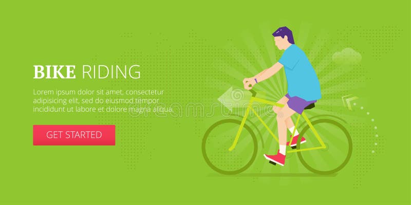 Bike riding web banner stock illustration. Illustration of device ...