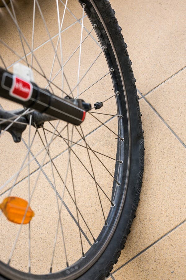 Flat tire bike stock image. Image of cycle, cycler, background 43992417
