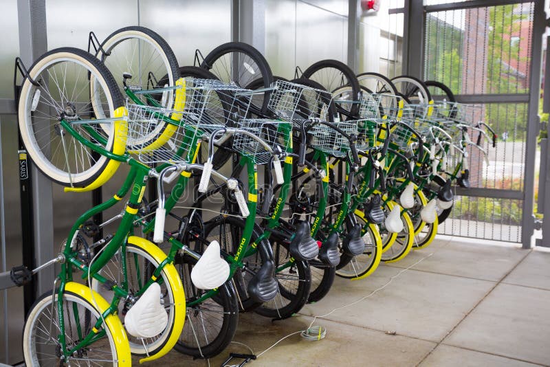 Bike Share Racks at University of Oregon Editorial Stock Image Image