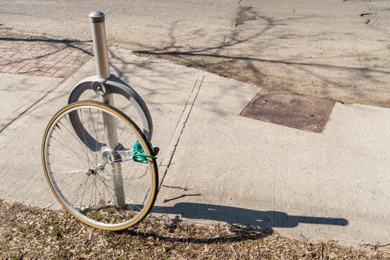 Locked Bike Wheel stock photo. Image of insurance, reflection 7186612