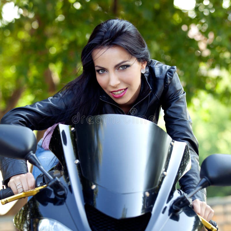 Blonde Biker Girl stock photo. Image of girl, driving 7130992