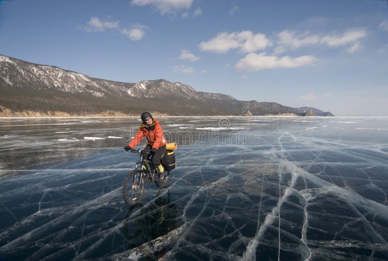 Biker on ice