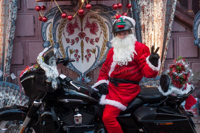 Leuchtende Biker Santa Claus Dekoration