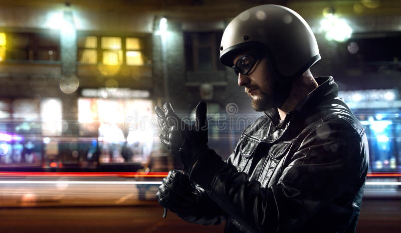 Biker in night city