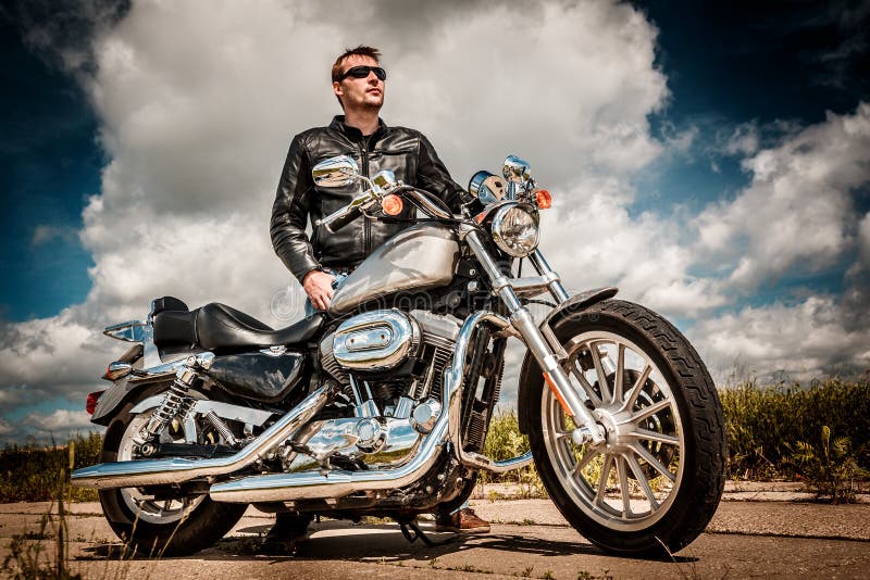 Biker on the road royalty free stock photography Biker on the road royalty free stock photography