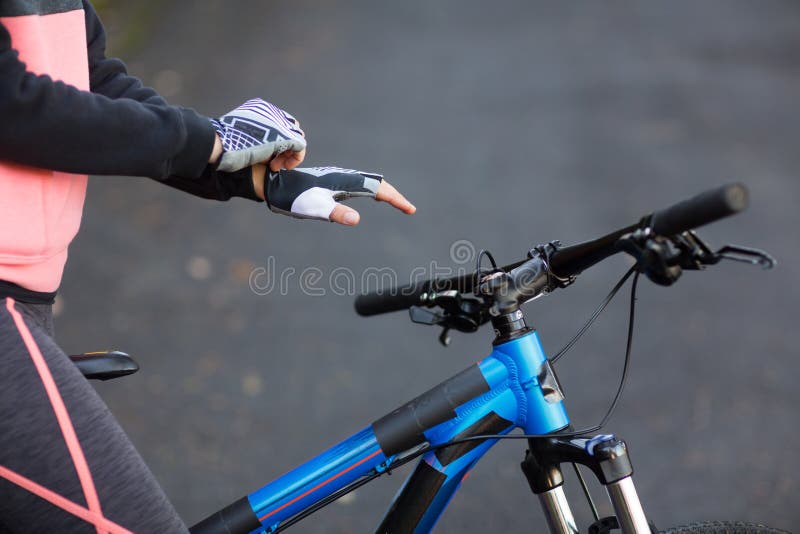 Biker wearing sport gloves stock photo. Image of healthy 78704834