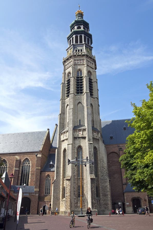 Biking for ancient Abbey Tower in Middelburg