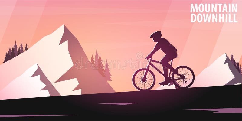 Biking da montanha Bicicleta em declive Bandeira do esporte, estilo de vida ativo Ilustração do vetor ilustração royalty free Biking da montanha Bicicleta em declive Bandeira do esporte, estilo de vida ativo Ilustração do vetor ilustração royalty free