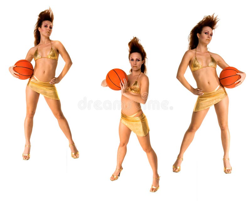 Bikini Basketball Trio stock image. Image of metallic 4795197