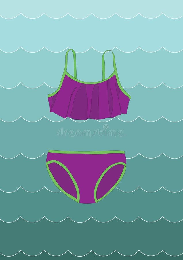 Bikini. decoratief achtergrondontwerp voor vectorillustraties royalty-vrije illustratie