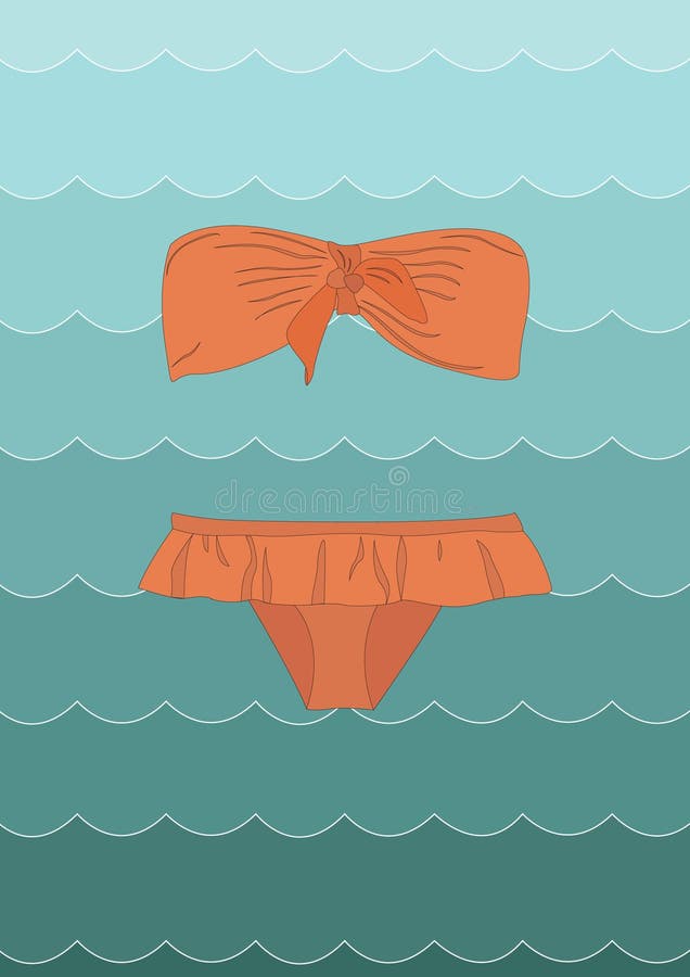 Bikini. decoratief achtergrondontwerp voor vectorillustraties royalty-vrije illustratie