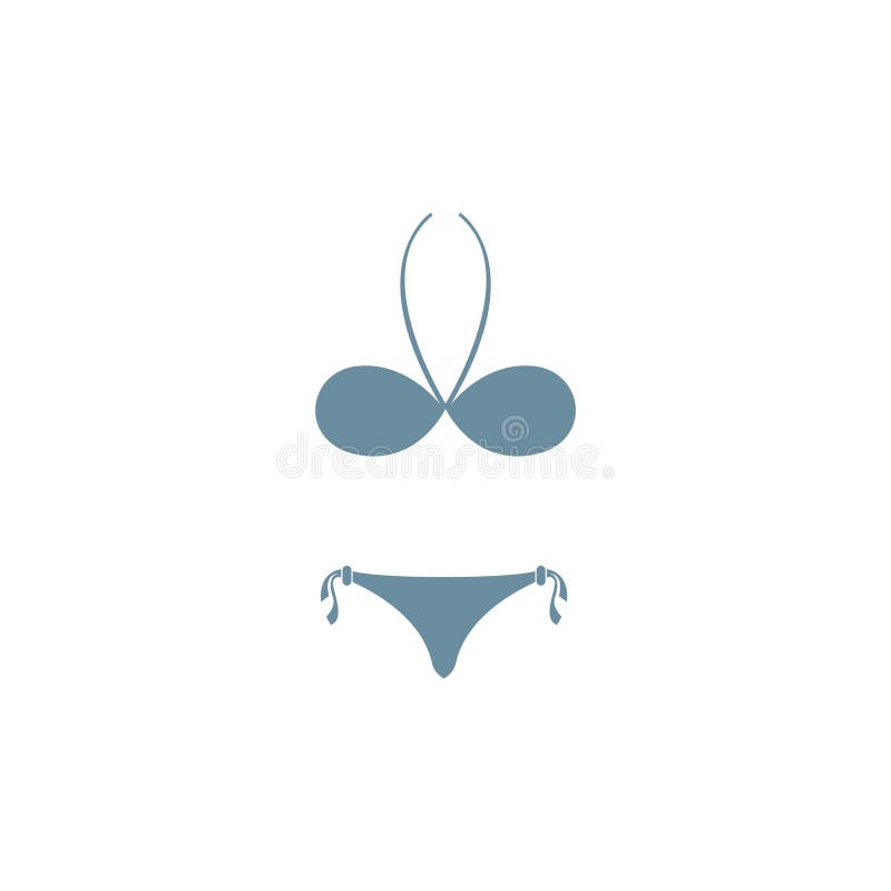 Bikini Icon Logo Flat Design Template Stock Vector Illustration of