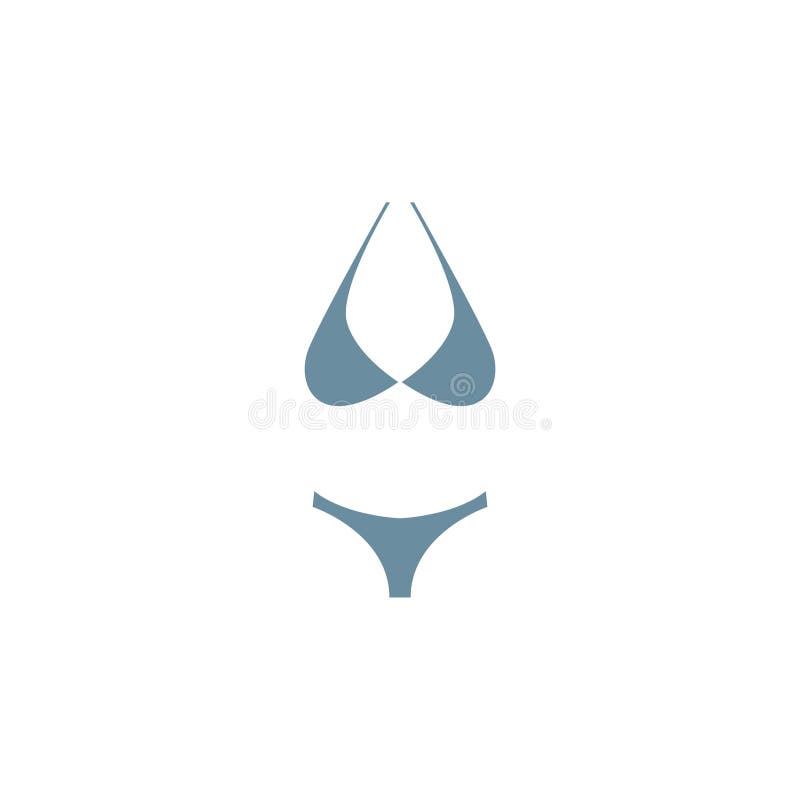 Bikini Icon Logo Flat Design Template Stock Vector Illustration of