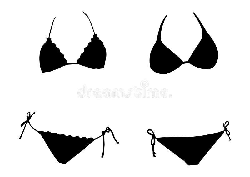 Bikini silhouette stock vector. Illustration of clothing 5339613