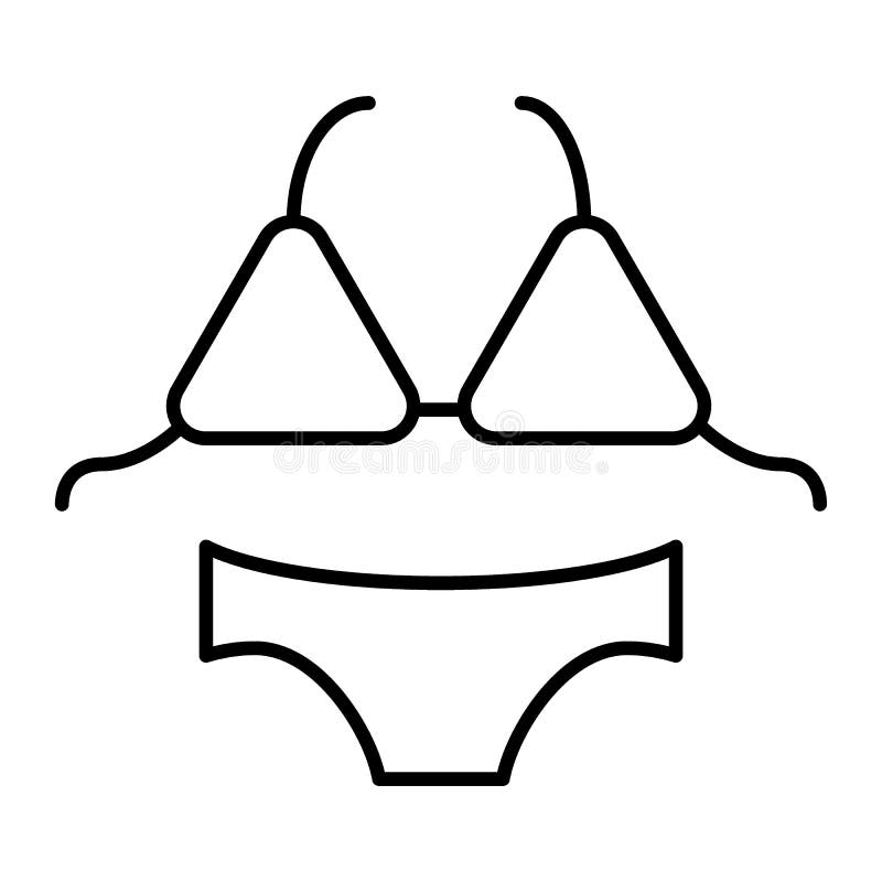 Bikini Line Icon, Summer Concept, Swimming Suit Sign on White