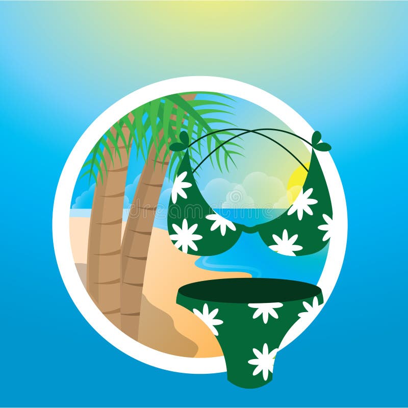 Bikini. vectorillustratie-decoratief ontwerp royalty-vrije illustratie