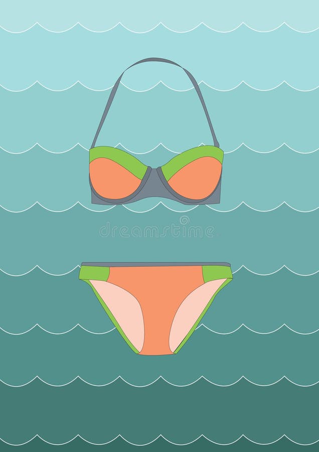 Bikini. vectorillustratie-decoratief ontwerp royalty-vrije illustratie