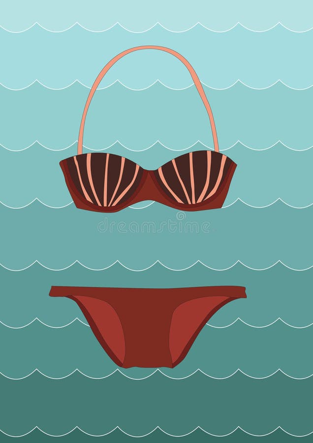 Bikini. vectorillustratie-decoratief ontwerp stock illustratie