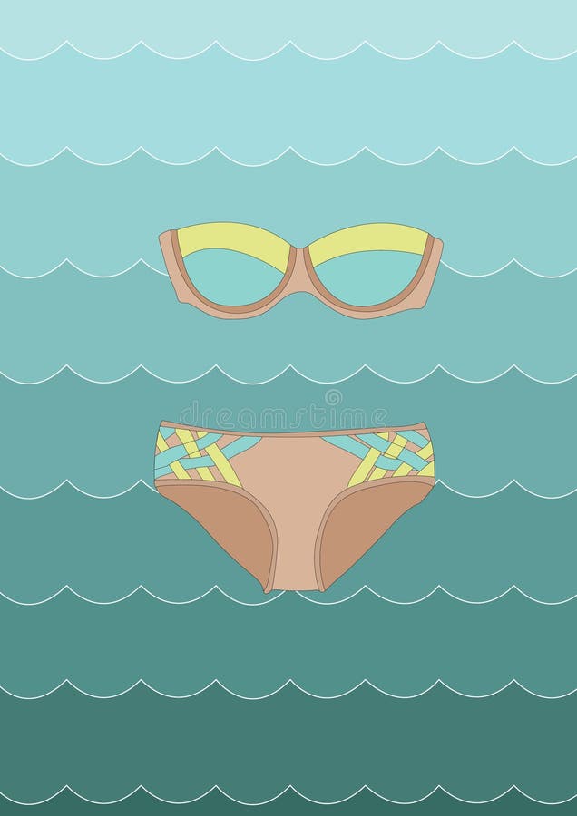 Bikini. vectorillustratie-decoratief ontwerp stock illustratie