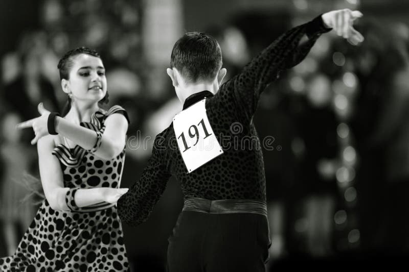 Bila Tserkva, Ukraine. February 22, 2013 International open dance sport competition Stars of Ukraine 2013. Beautiful couple in pa