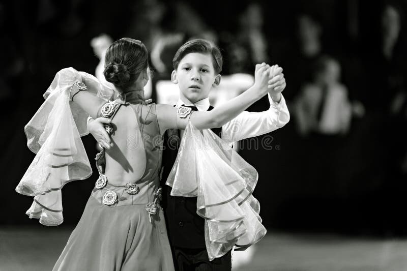 Bila Tserkva, Ukraine. February 22, 2013 International open dance sport competition Stars of Ukraine 2013. Couple kids dancing. B