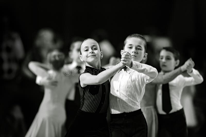 Bila Tserkva, Ukraine. February 22, 2013 International open dance sport competition Stars of Ukraine 2013. Dancers in ballroom .