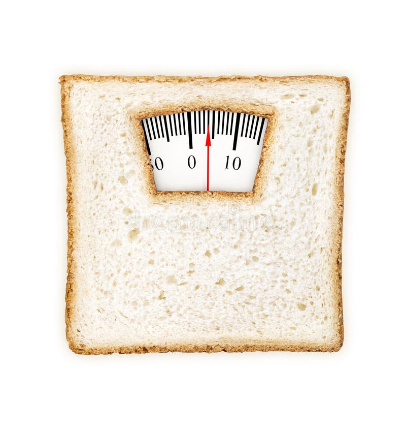 Bilance immaginarie fatte della fetta del pane fotografia stock libera da diritti Bilance immaginarie fatte della fetta del pane fotografia stock libera da diritti
