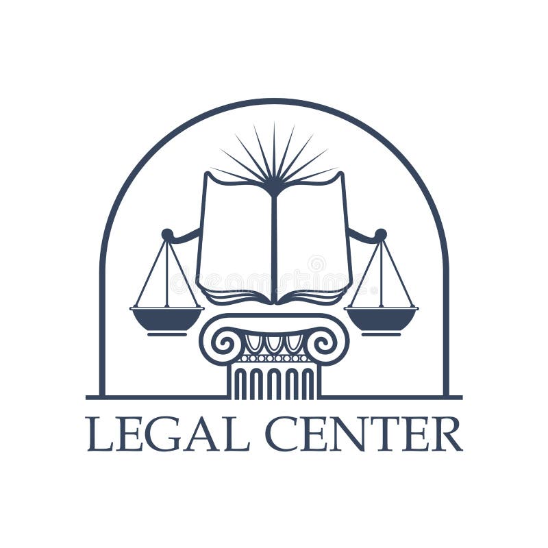 Bilancia della giustizia concentrare legale, icona del libro aperto di legge